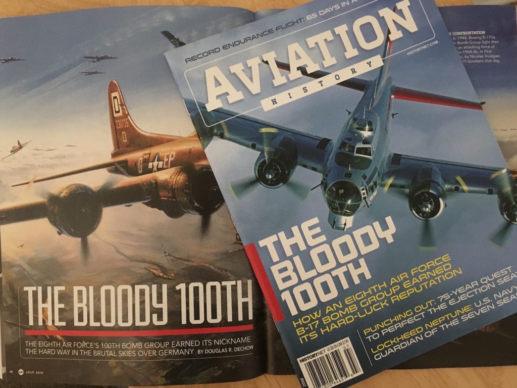 Aviation magazine cover and page